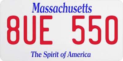 MA license plate 8UE550