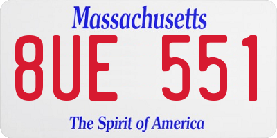 MA license plate 8UE551