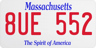 MA license plate 8UE552
