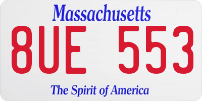 MA license plate 8UE553