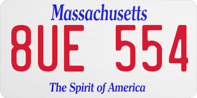 MA license plate 8UE554