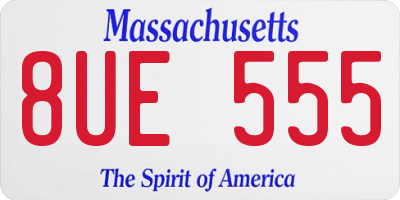 MA license plate 8UE555
