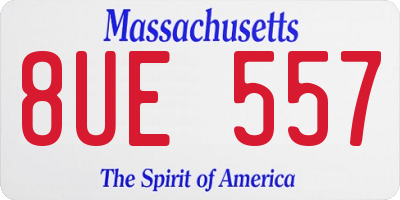 MA license plate 8UE557