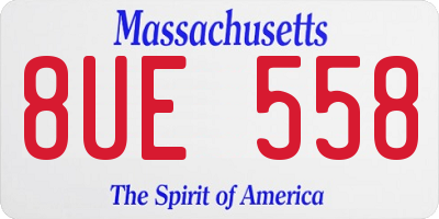 MA license plate 8UE558