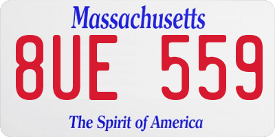MA license plate 8UE559