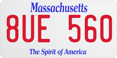 MA license plate 8UE560
