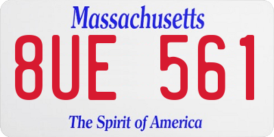 MA license plate 8UE561