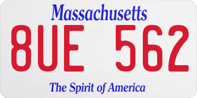 MA license plate 8UE562