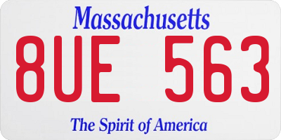 MA license plate 8UE563
