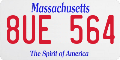 MA license plate 8UE564