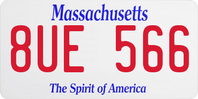 MA license plate 8UE566