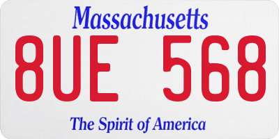 MA license plate 8UE568