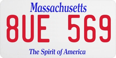 MA license plate 8UE569