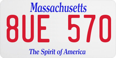 MA license plate 8UE570