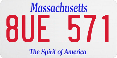 MA license plate 8UE571