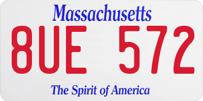 MA license plate 8UE572
