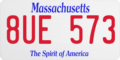 MA license plate 8UE573