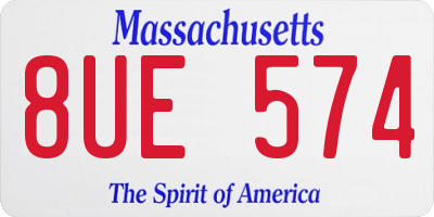 MA license plate 8UE574