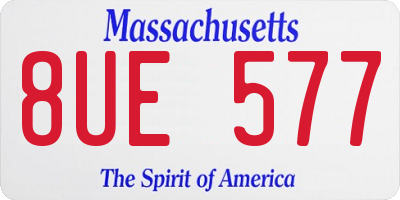 MA license plate 8UE577