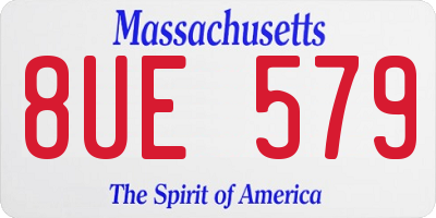 MA license plate 8UE579
