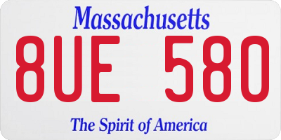 MA license plate 8UE580