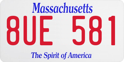 MA license plate 8UE581