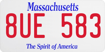 MA license plate 8UE583