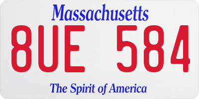MA license plate 8UE584