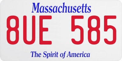 MA license plate 8UE585