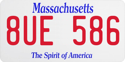 MA license plate 8UE586
