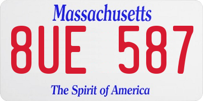 MA license plate 8UE587