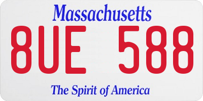 MA license plate 8UE588