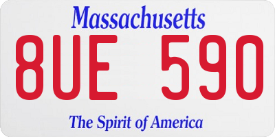 MA license plate 8UE590