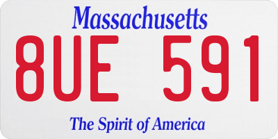 MA license plate 8UE591