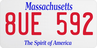 MA license plate 8UE592