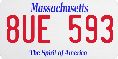 MA license plate 8UE593