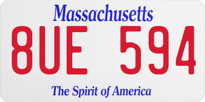 MA license plate 8UE594