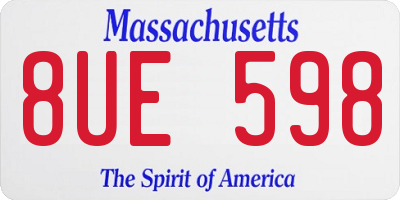 MA license plate 8UE598