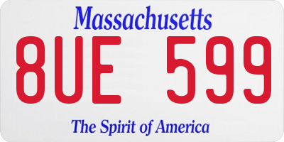 MA license plate 8UE599
