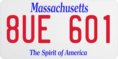 MA license plate 8UE601