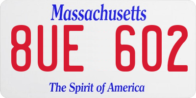 MA license plate 8UE602