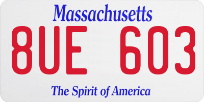 MA license plate 8UE603