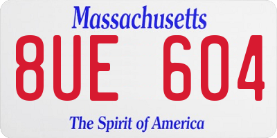 MA license plate 8UE604