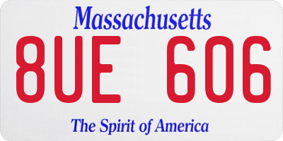 MA license plate 8UE606