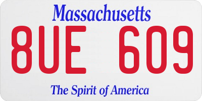 MA license plate 8UE609