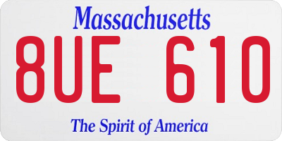 MA license plate 8UE610