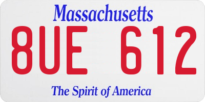 MA license plate 8UE612