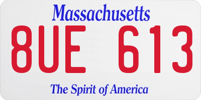 MA license plate 8UE613