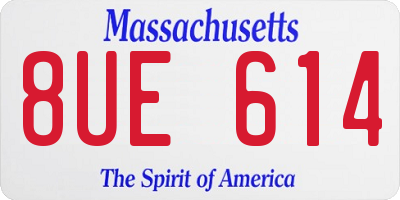 MA license plate 8UE614