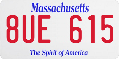 MA license plate 8UE615